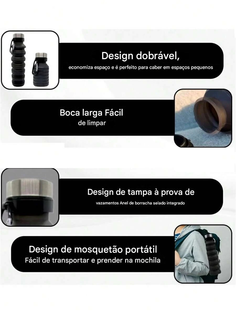 Garrafa de Água Dobravel - (Capacidade Grande)