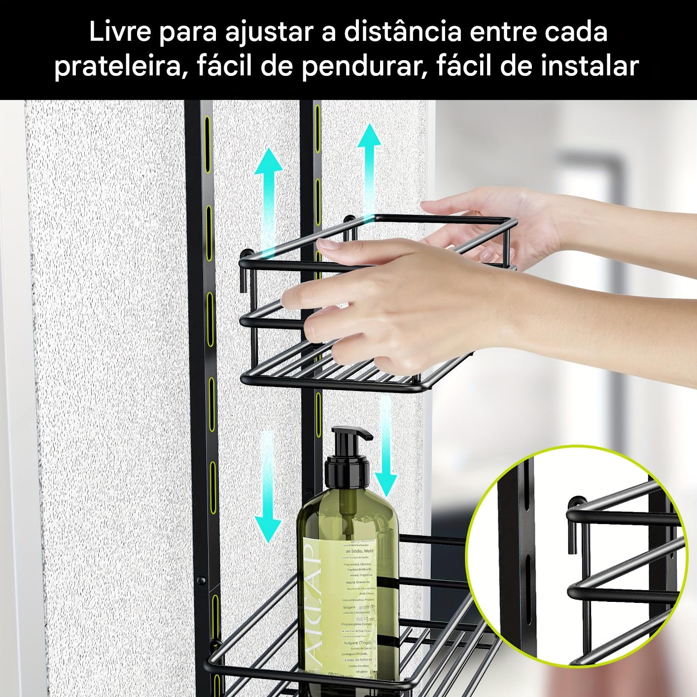 Prateleira de Banheiro de 5 Níveis Ajustáveis