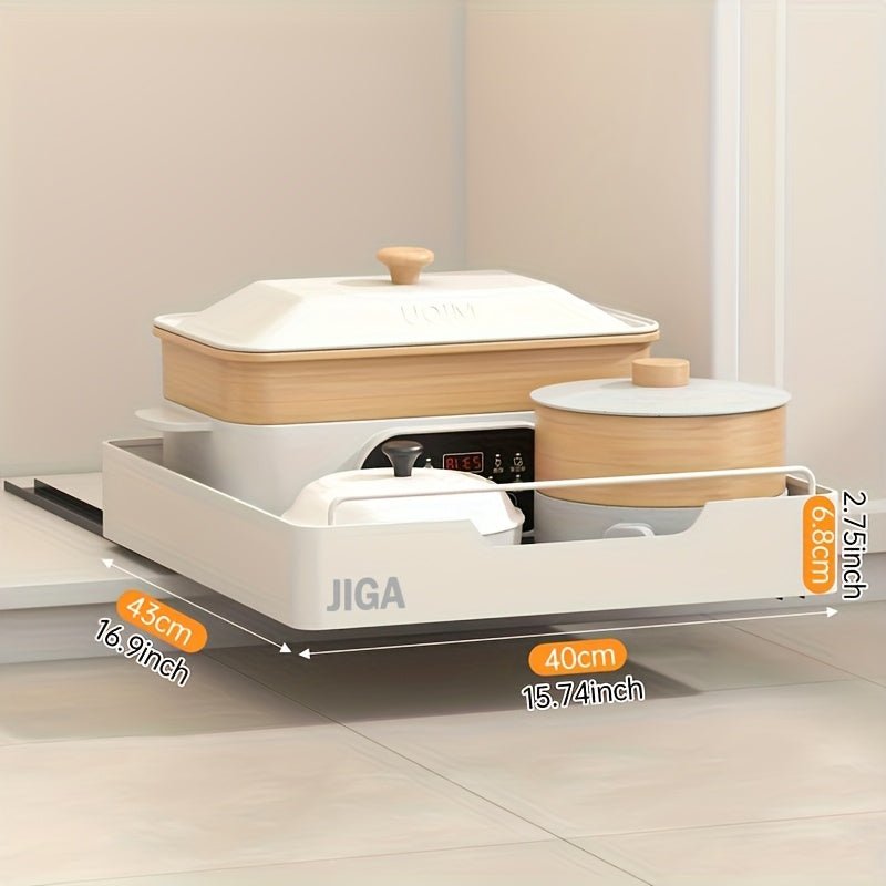 Prateleira Retrátil de Metal Branco Elegante