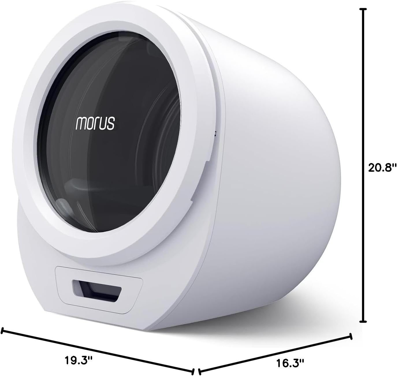 Morus Portable Compact Laundry Dryer for Apartments, 110V Electric With Stainless Steel Tub, 8 Automatic Modes, Child Lock, Fast Drying Without Installation, White
