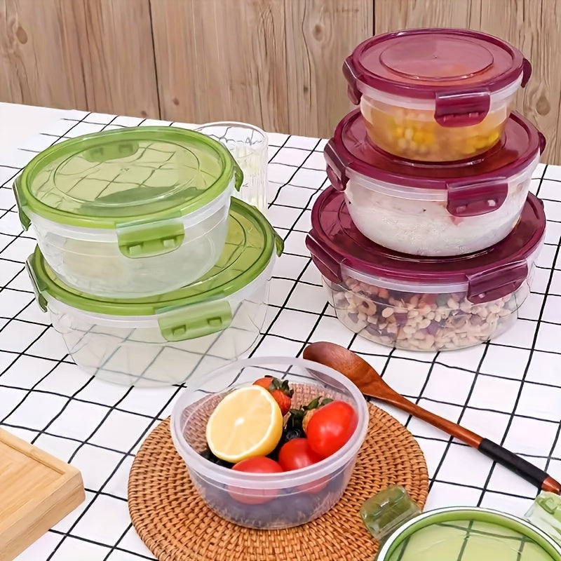 Conjunto de Recipientes para Armazenamento de Alimentos com Tampas para 4, Tigelas de Mistura de Plástico, Recipientes de Armazenamento Herméticos, Empilháveis, à Prova de Vazamentos e Reutilizáveis para Cozinha, Livres de BPA, Seguros para Micro-ondas, C