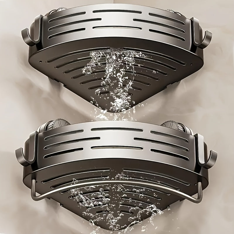 Conjunto de 2 Cestos Triangulares de Ventosa para o Banheiro