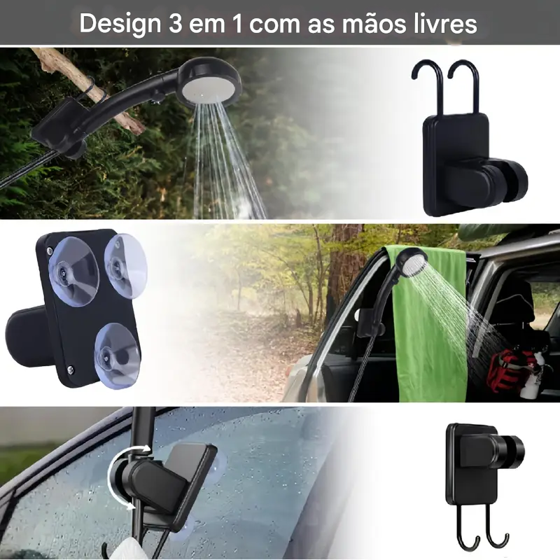 Chuveiro Elétrico Portátil para Acampamento ao Ar Livre