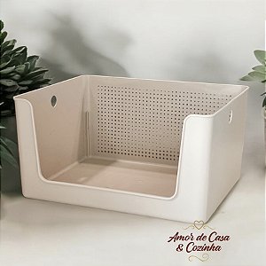 CESTO ORGANIZADOR FLOW BEGE 34X27X13CM