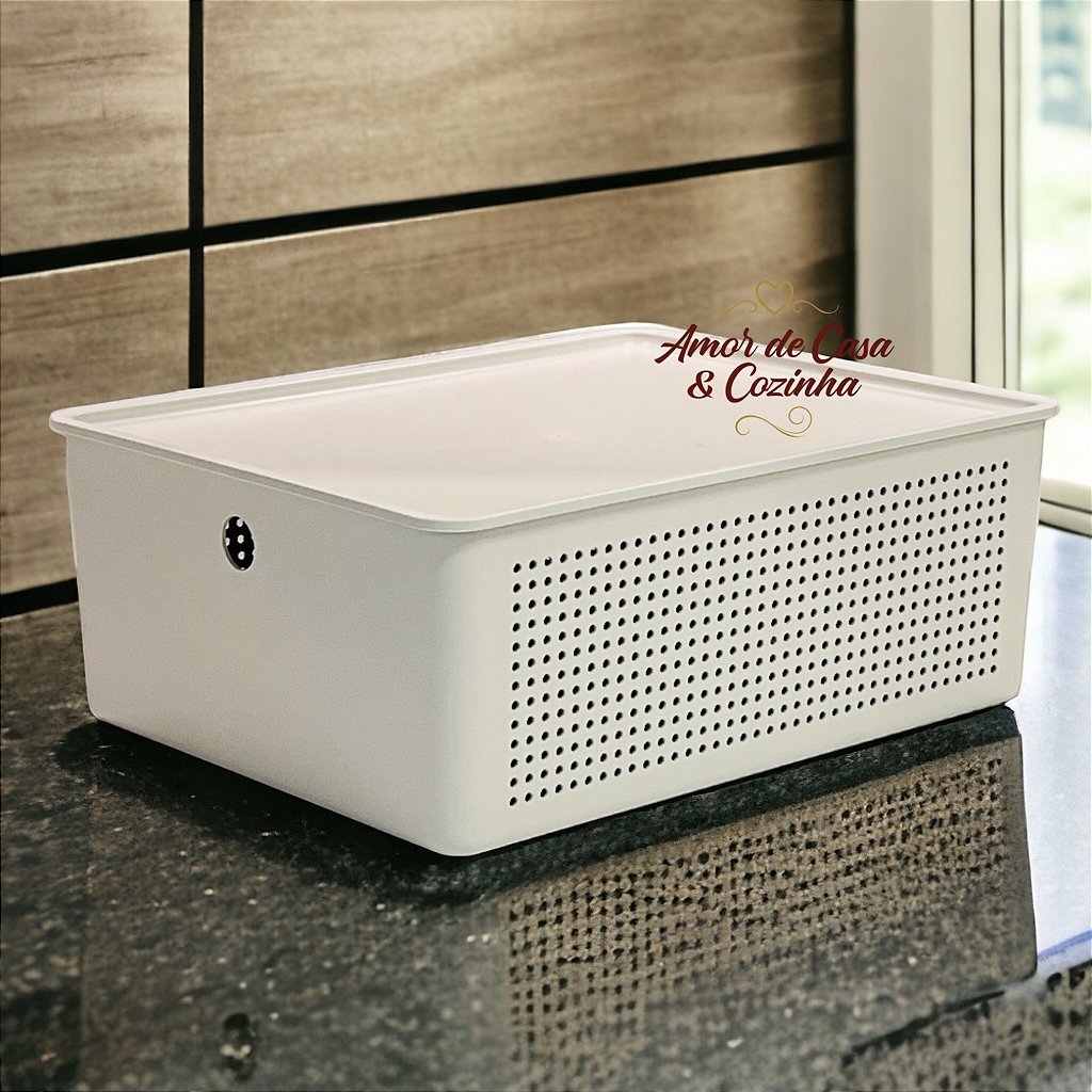 CESTO ORGANIZADOR FLOW BEGE 34X27X13CM