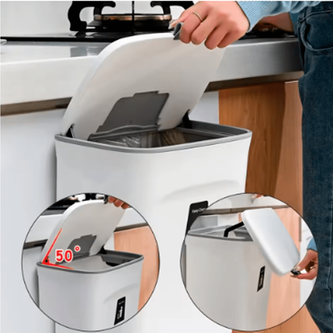 Lixeira Compacta Pendurável com Tampa 7 Litros – Organização e Praticidade ao seu Alcance!