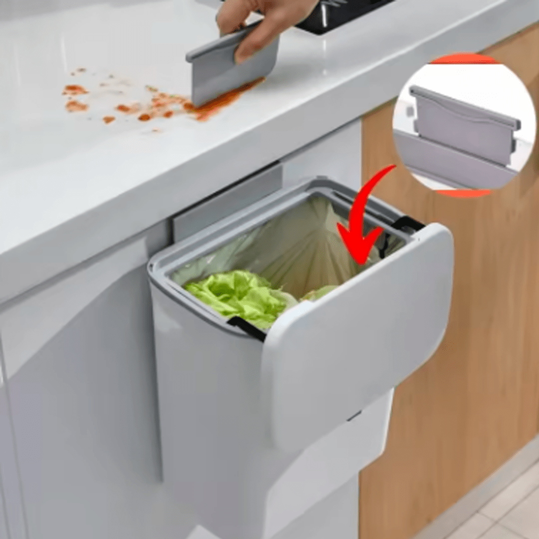 Lixeira Compacta Pendurável com Tampa 7 Litros – Organização e Praticidade ao seu Alcance!