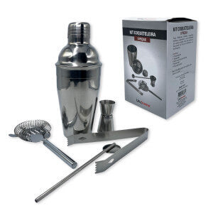 Kit Coqueteleira - 5 Peças - Aço Inox