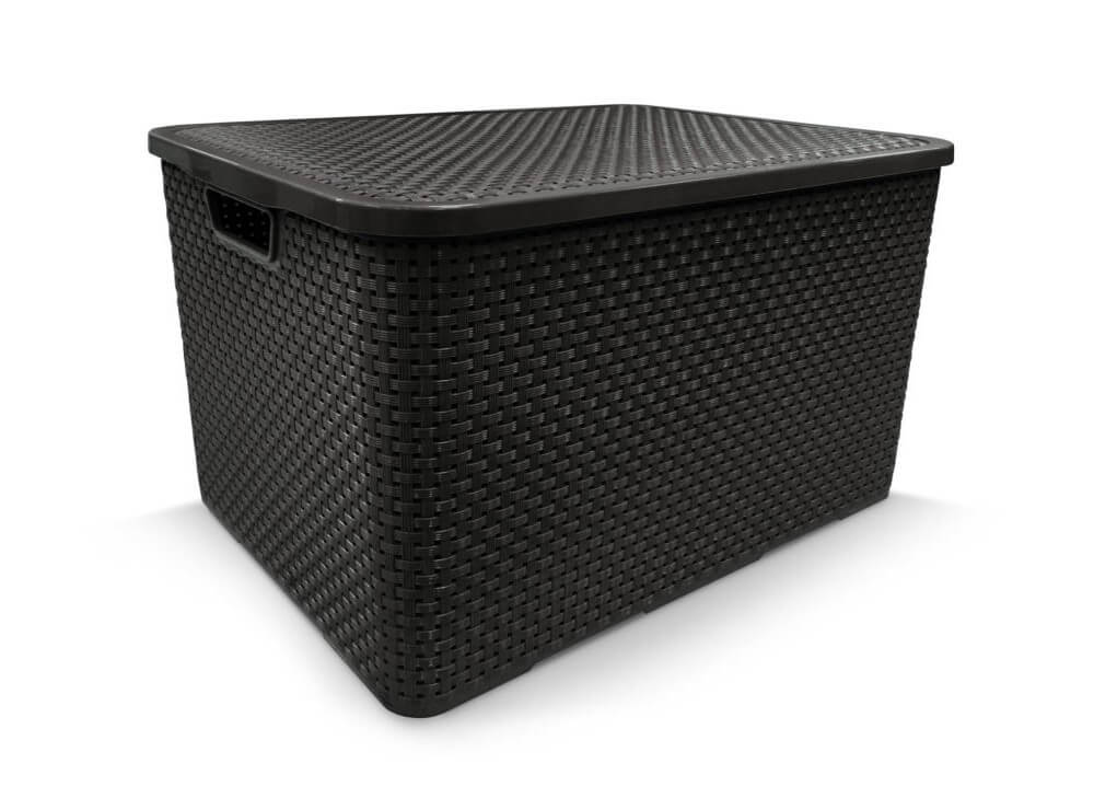 WE DROP - Caixa Organizadora Rattan Cesto com Tampa 7 Litros