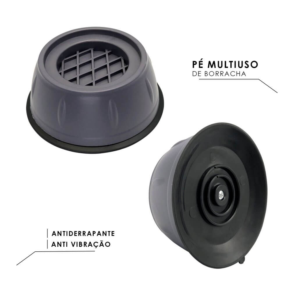 Kit 4 Pés de Borracha Multiuso - Anti-vibrações