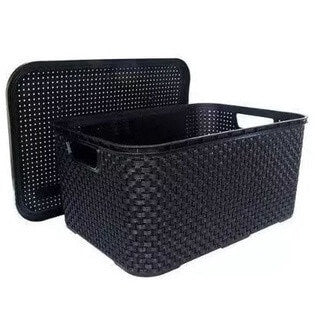 WE DROP - Caixa Organizadora Rattan Cesto com Tampa 7 Litros