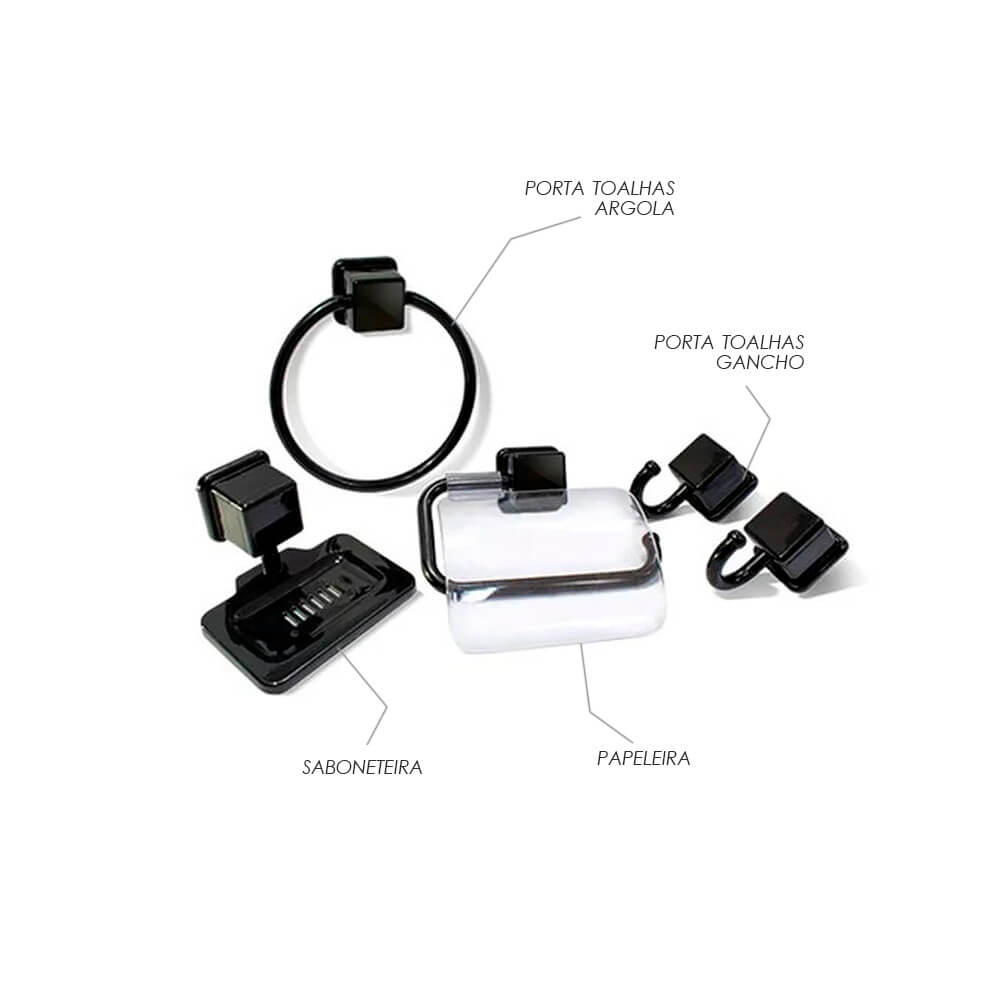 Kit Acessórios para Banheiro - 5 peças