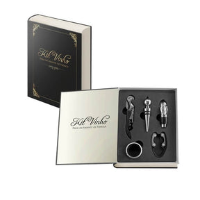 Kit Vinho em Forma de Livro - 05 Peças
