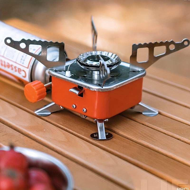 Fogão de Camping Portátil em Aço Inoxidável com Ignição Elétrica