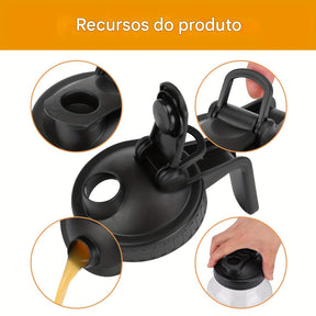 Conjunto TOMNK de 3 Peças com Jarra de Vidro para Chá ao Sol de 64oz, Jarro de Meio Galão com Tampa Hermética, Recipiente para Água e Leite para Geladeira, Frasco Mason de Boca Larga Resistente para Chá Gelado, Café Cold Brew