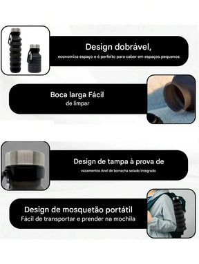 Garrafa de Água Dobravel - (Capacidade Grande)