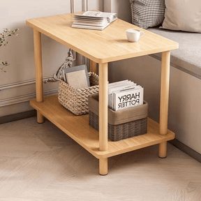 Mesa de Cabeceira de Madeira com 2 Níveis