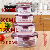 Conjunto de Recipientes para Armazenamento de Alimentos com Tampas para 4, Tigelas de Mistura de Plástico, Recipientes de Armazenamento Herméticos, Empilháveis, à Prova de Vazamentos e Reutilizáveis para Cozinha, Livres de BPA, Seguros para Micro-ondas, C