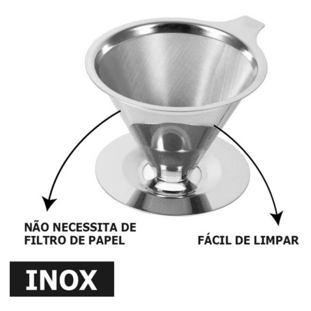 Coador de Café Sem Filtro -  Aço Inox