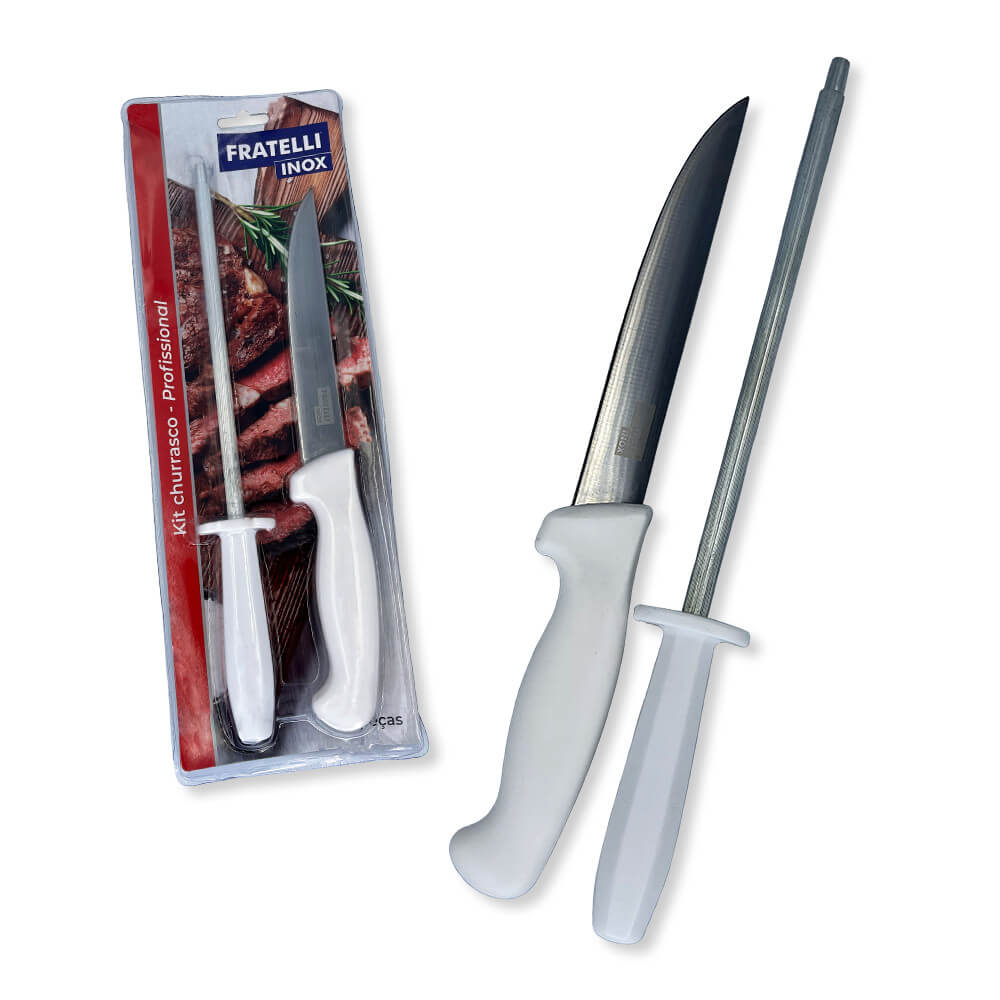 Kit Churrasco 2 Peças - Faca e Chaira