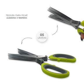 Tesoura com 5 Lâminas - Aço Inox