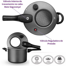 Panela de Pressão Antiaderente com Visor de Vidro MTA Revestimento Cerâmico 4,5L Fechamento Externo