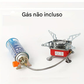 Fogão de Camping Portátil em Aço Inoxidável com Ignição Elétrica