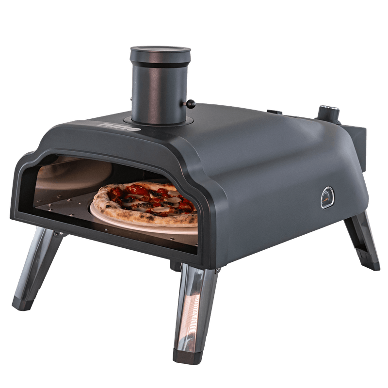 Forno de Pizza Nino a Gás ou Pellet com Pedra Redonda Refratária e Chaminé CFBM PO-350 RC GP