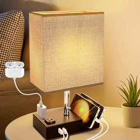 Lâmpada de Cabeceira LED Moderna de 3 Cores com USB + 1 Ano de Garantia