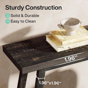 Mesa de Console Extra Longa 70.9" Estilo Fazenda - 2 Andares, Design Estreito para Entrada, Corredor, Sala de Estar - Acabamento em Madeira Dura, Economia de Espaço, Fácil Limpeza - Presente de Natal Perfeito, Marrom Escuro, Mesa de Console, Estilo Fazend