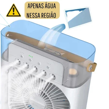 TurboCool – Ventilador Umidificador Portátil Silencioso e Recarregável