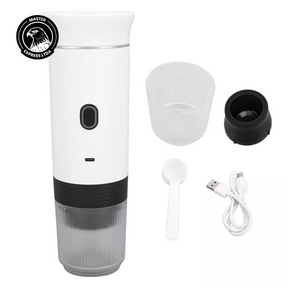 Máquina de Café Expresso Portátil 3 em 1 – Sem Fio, USB-C, 15 Bar, para Cápsulas e Pó