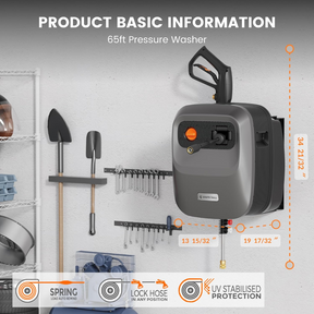 Lavadora Giraffe MaxClean 1800W com Mangueira Retrátil Pressão Máxima 2500 PSI + 4 Bicos