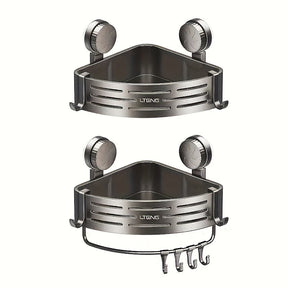 Conjunto de 2 Cestos Triangulares de Ventosa para o Banheiro