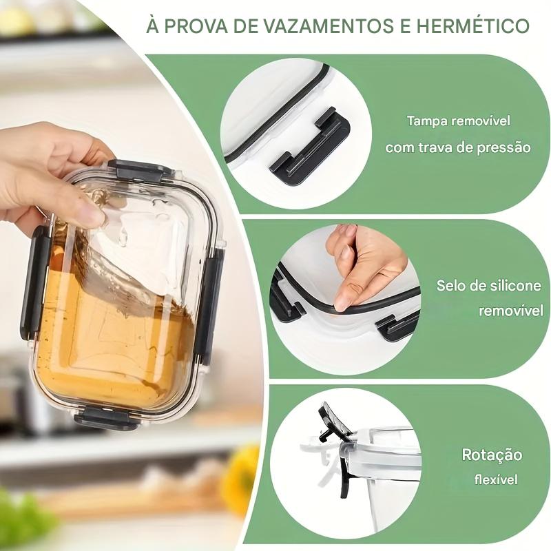 Kit 12 Potes Herméticos de Vidro