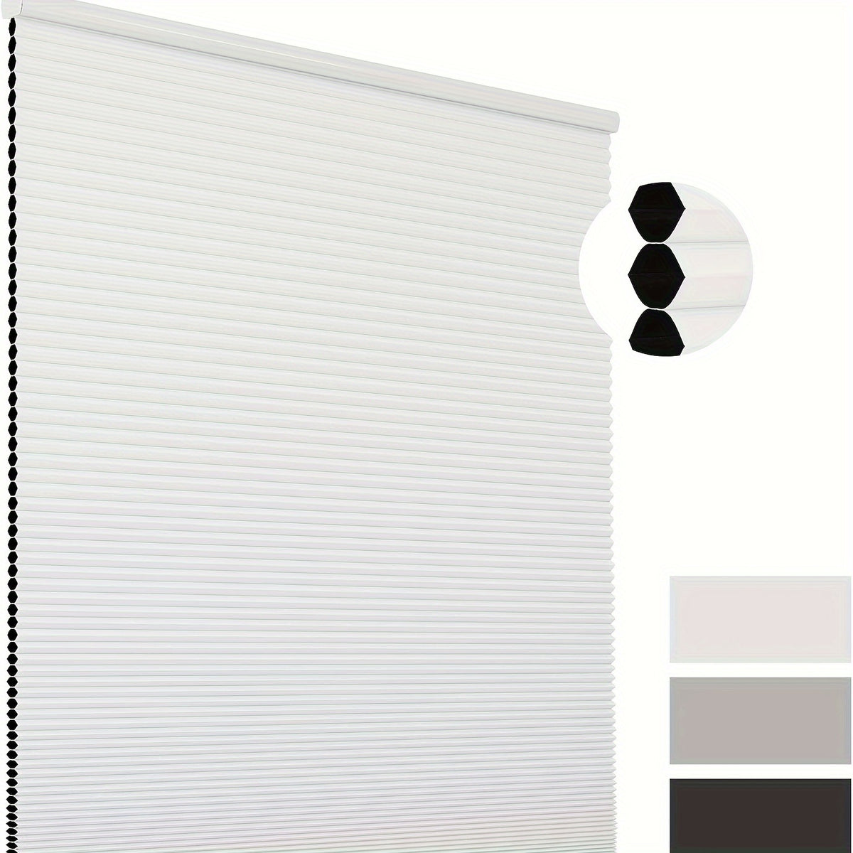 Persianas Automatica XIRUI Sem Fio - Cortinas Térmicas de Colmeia para Redução de Ruído