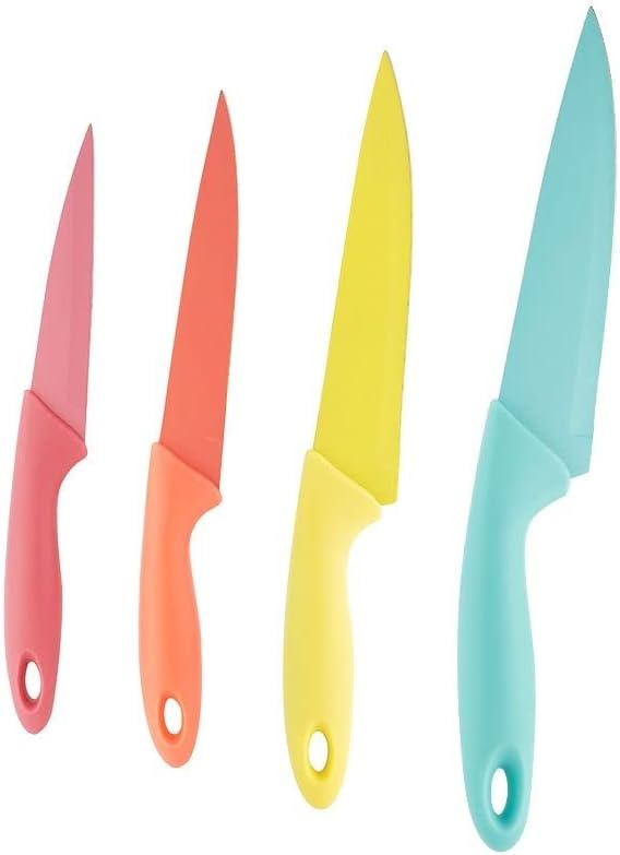 Jogo de Facas Coloridas - Kit com 4 Facas