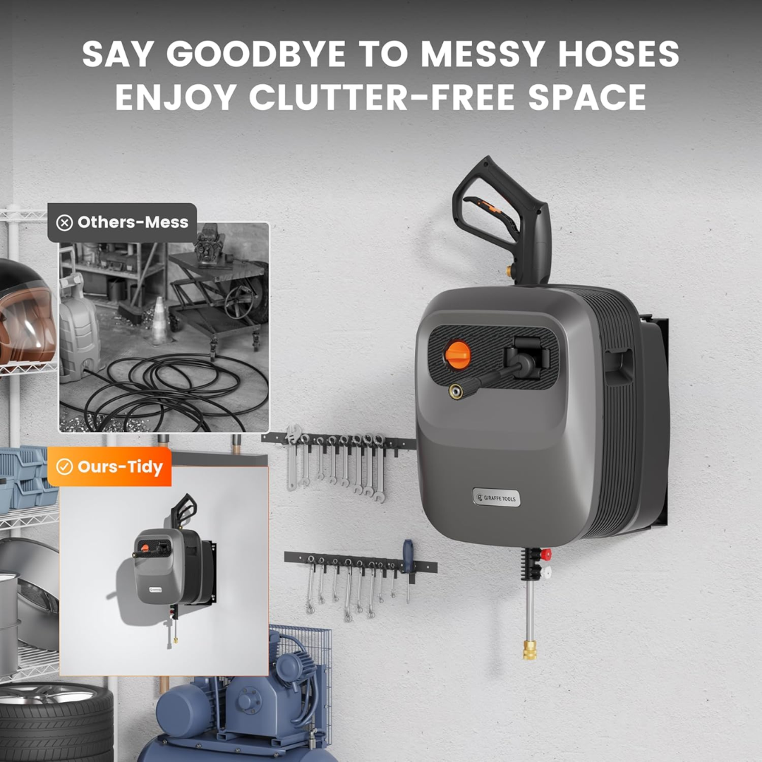 Lavadora Giraffe MaxClean 1800W com Mangueira Retrátil Pressão Máxima 2500 PSI + 4 Bicos