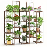 Suporte para plantas grande de 6 níveis, prateleira interna para plantas grandes, suporte externo com 13 suportes para vasos, prateleiras altas em camadas para várias plantas, coloque vasos suspensos ou plantas altas no meio