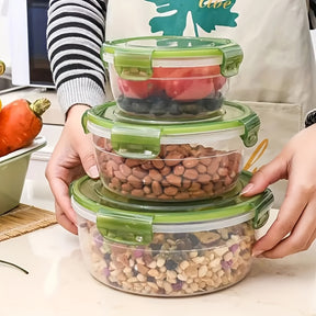 Conjunto de Recipientes para Armazenamento de Alimentos com Tampas para 4, Tigelas de Mistura de Plástico, Recipientes de Armazenamento Herméticos, Empilháveis, à Prova de Vazamentos e Reutilizáveis para Cozinha, Livres de BPA, Seguros para Micro-ondas, C