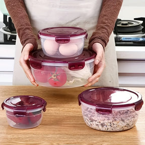 Conjunto de Recipientes para Armazenamento de Alimentos com Tampas para 4, Tigelas de Mistura de Plástico, Recipientes de Armazenamento Herméticos, Empilháveis, à Prova de Vazamentos e Reutilizáveis para Cozinha, Livres de BPA, Seguros para Micro-ondas, C