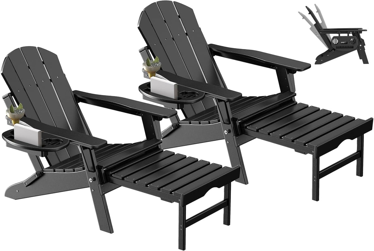 2 Cadeira Adirondack Dobrável Ajustável e Retrátil