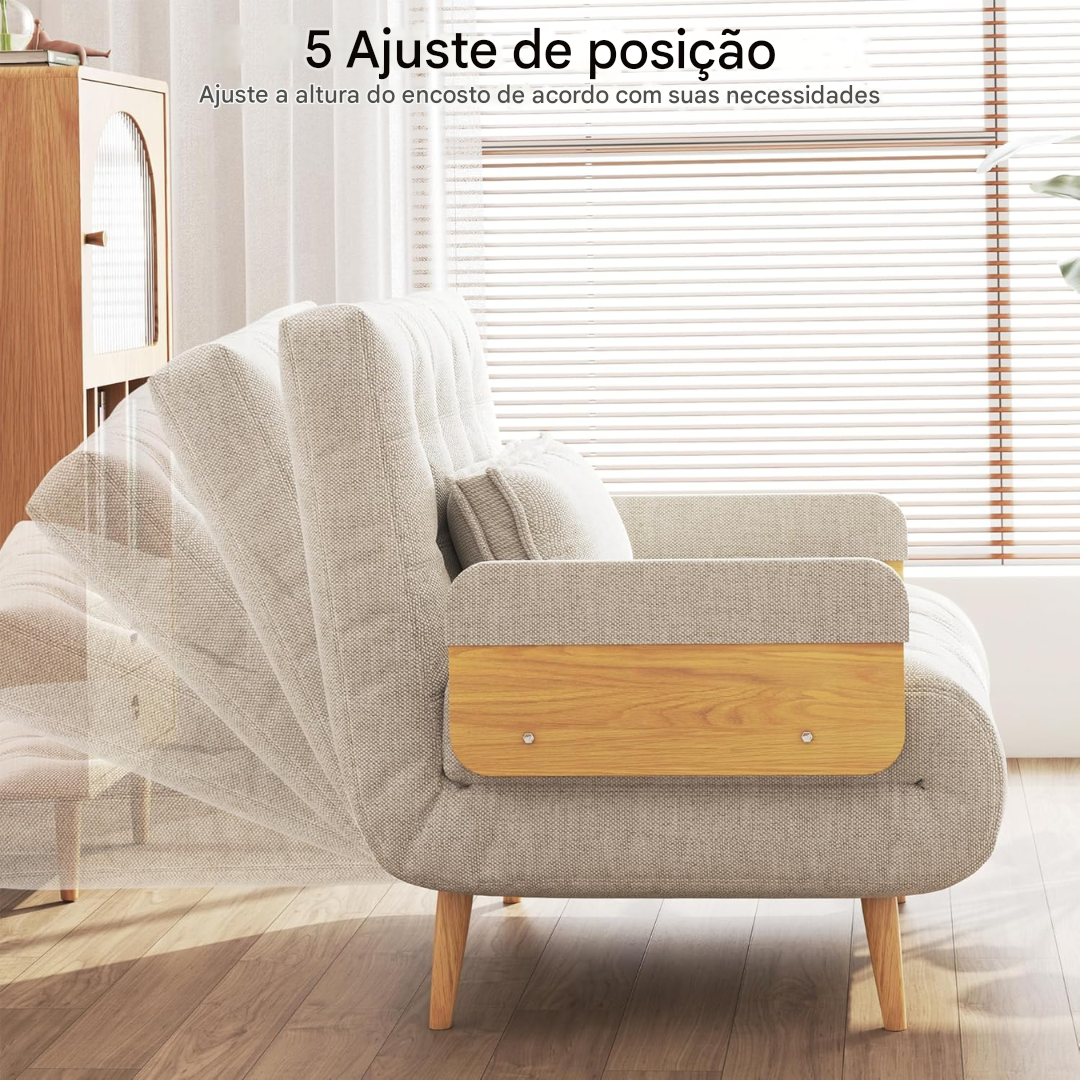 Sofá Cama Dobrável 3 em 1 - Estilo Cadeira Poltrona Reclinável e Cama