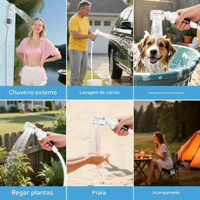 Chuveiro Elétrico Portátil para Acampamento ao Ar Livre