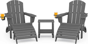 2 Cadeira Adirondack Dobrável Ajustável e Retrátil