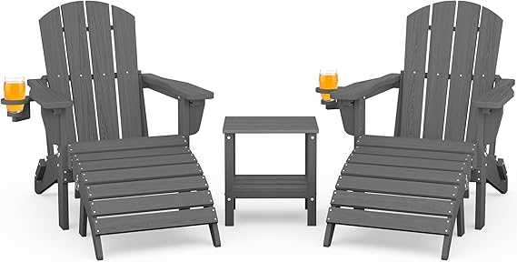 2 Cadeira Adirondack Dobrável Ajustável e Retrátil