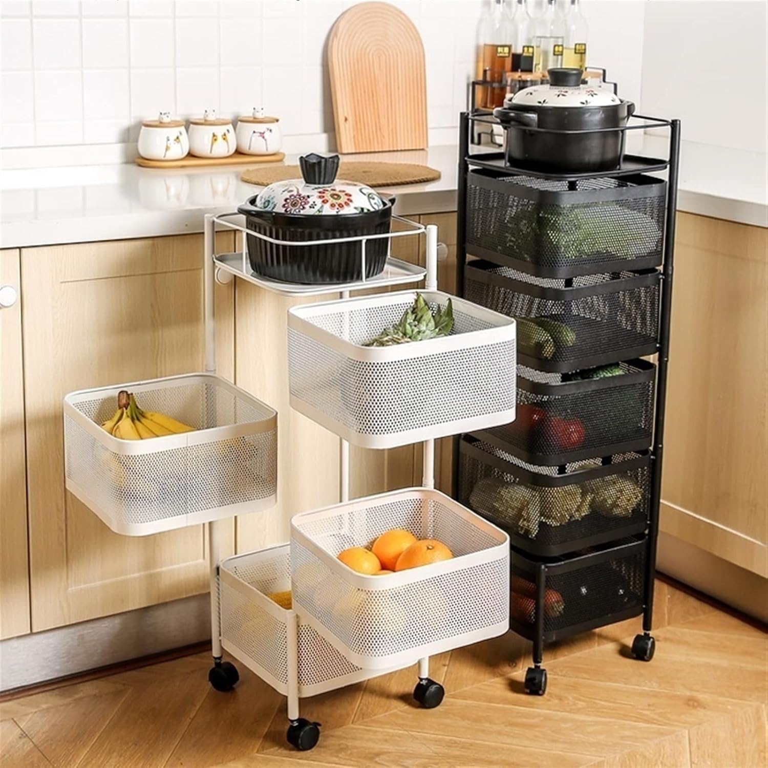 Suporte giratório de armazenamento para cozinha multifuncional 360°