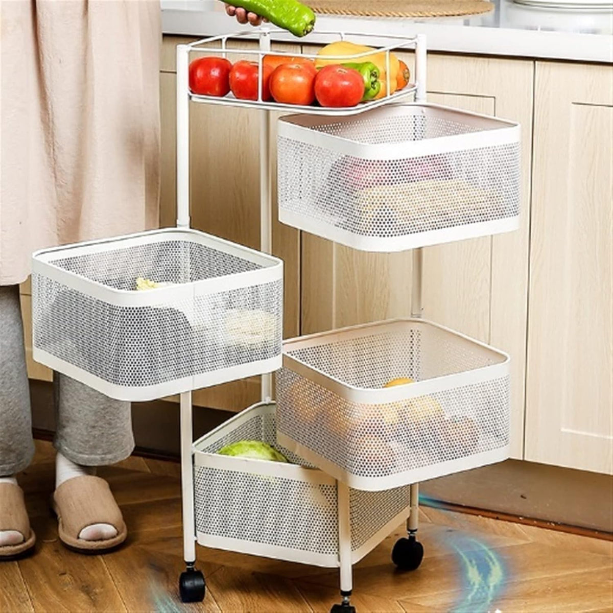 Suporte giratório de armazenamento para cozinha multifuncional 360°