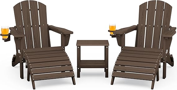 2 Cadeira Adirondack Dobrável Ajustável e Retrátil
