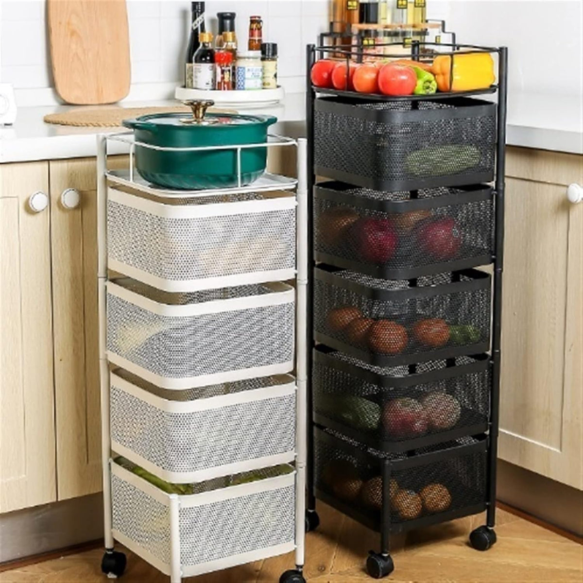 Suporte giratório de armazenamento para cozinha multifuncional 360°